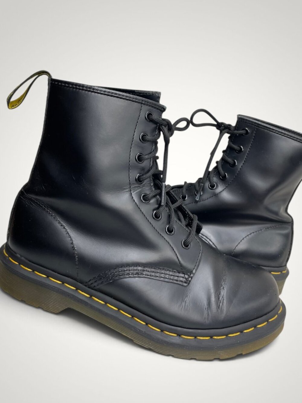 Dr. Martens 1460 Black Leather 8 Eye Lace Up Combat Boots Women's US 9